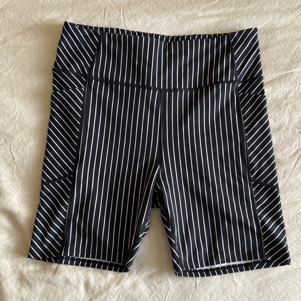 Victoria's Secret Black and White Striped Women's Athletic Shorts